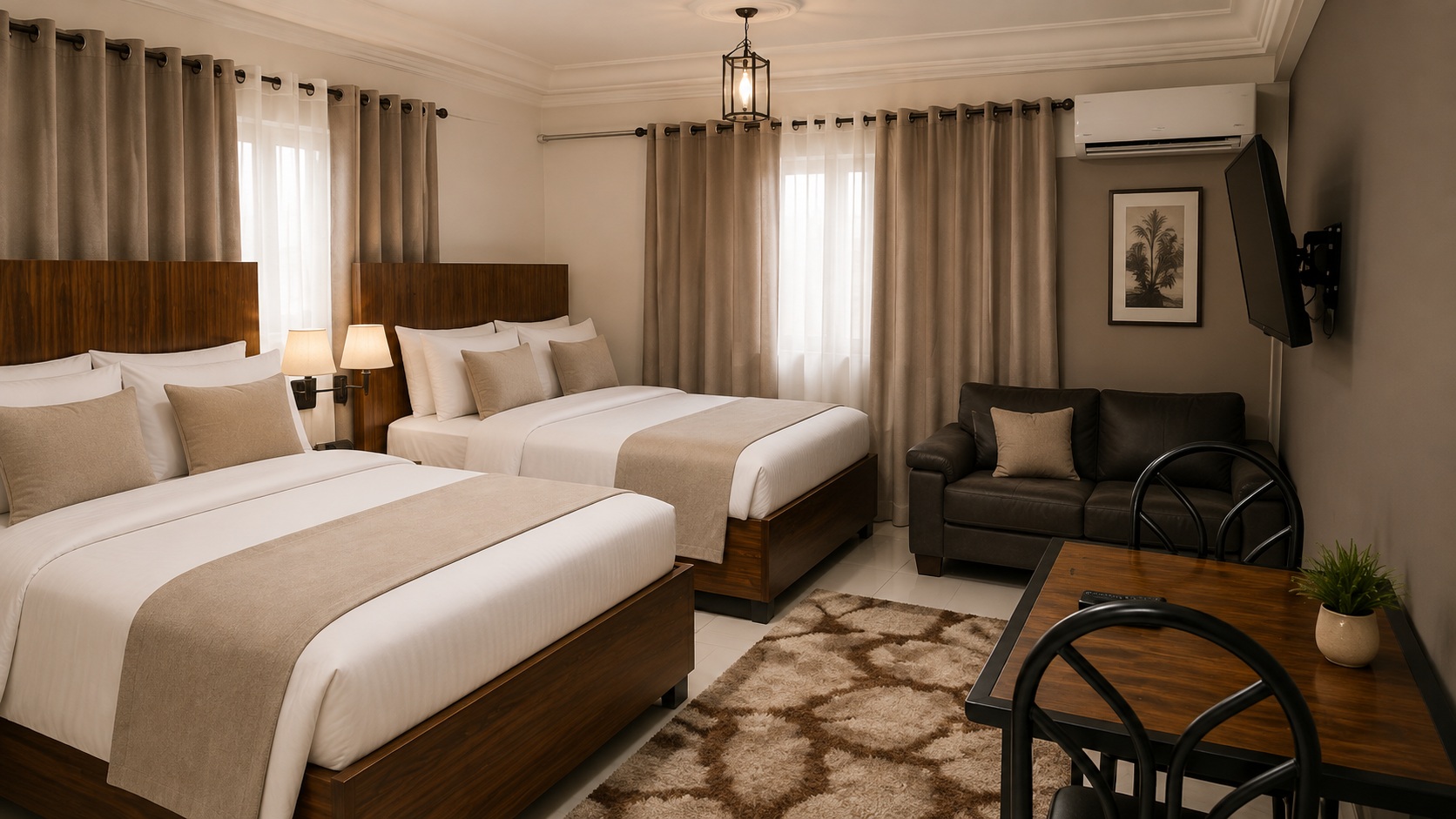 Royal Haveala Executive Suite with twin beds and lounge